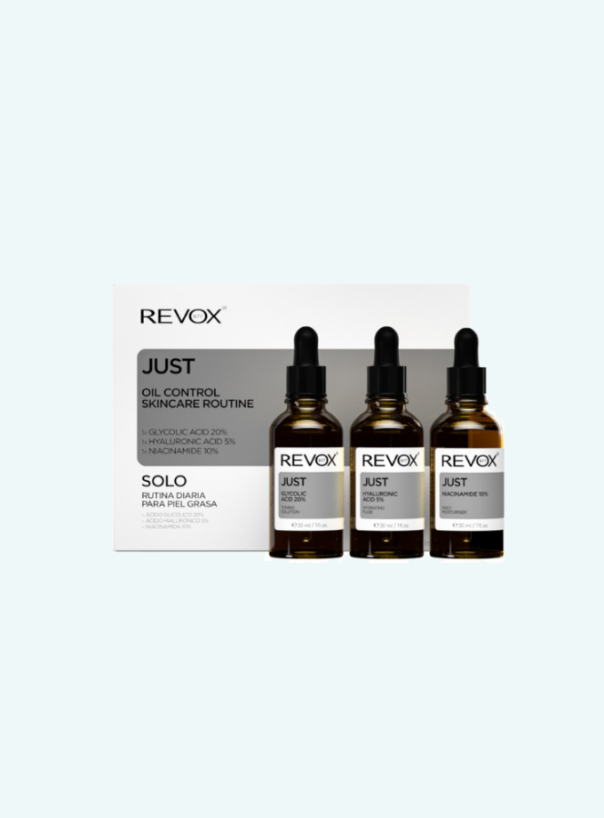 5060565104389 revox b77 just oil control skincare routine wb internet 680x920 - REVOX B77 JUST OIL CONTROL SKINCARE ROUTINE, 3x30 ml